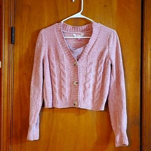 NWOT NOBO 2-piece pink crop sweater set.